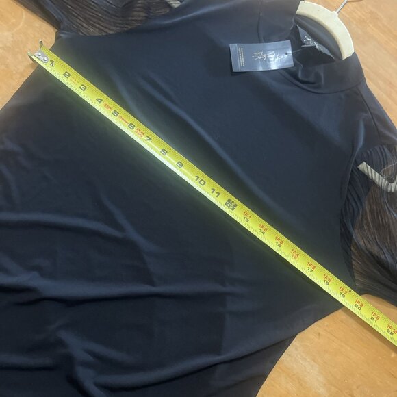 Thalia Sodi Womens Top Pullover Sheer Long Sleeves Black Sz L NEW Mock Neck Goth - Picture 9 of 13